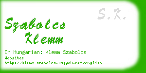 szabolcs klemm business card